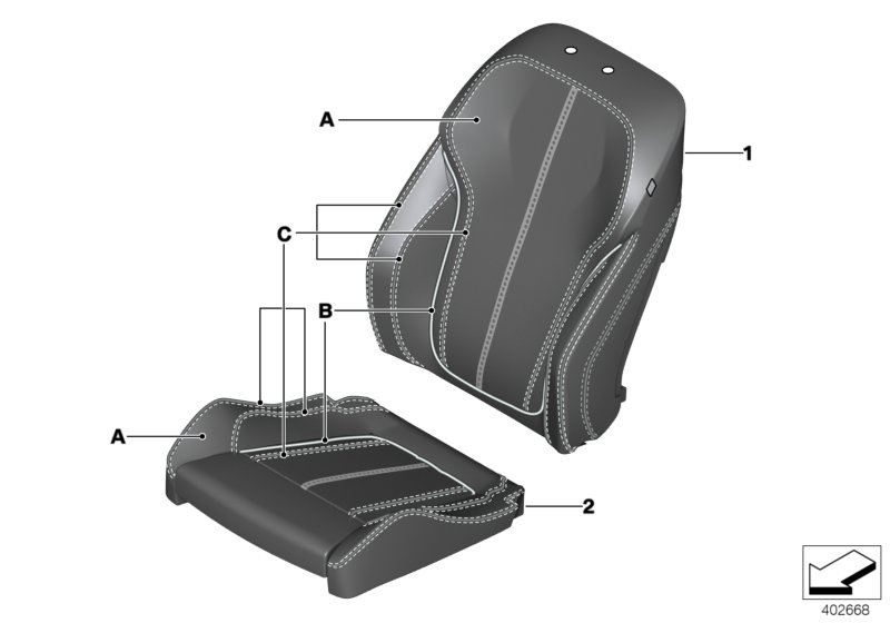 Genuine BMW 52107989451 F15 F16 Leather Cover Sport Backrest Left INDIVIDUAL (Inc. X5 30dX, X6 35iX & X6 30dX) | ML Performance UK Car Parts