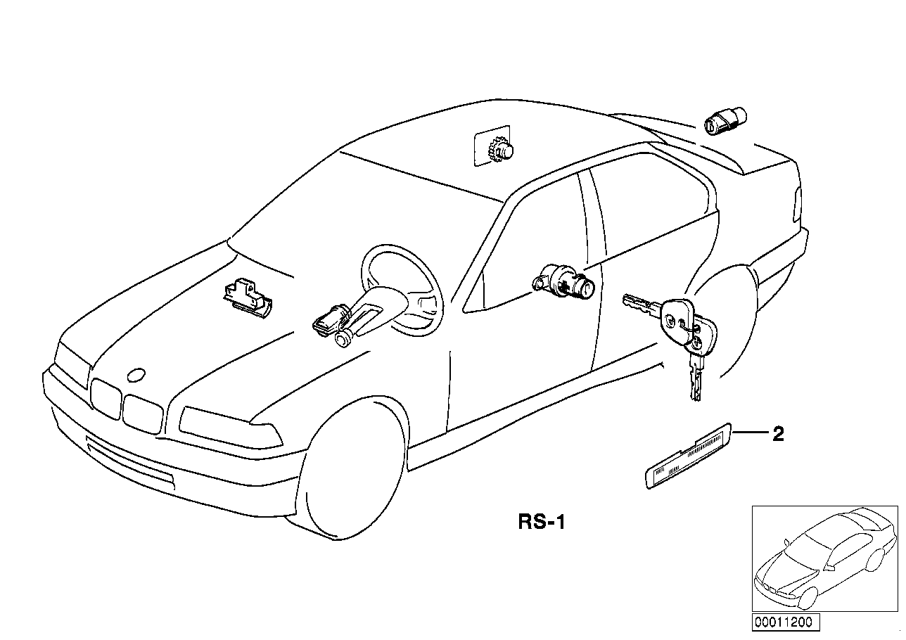 Genuine BMW 51218194599 E34 Repair Kit One-Key Locking System (Inc. M5, 530i & 518i) | ML Performance UK Car Parts