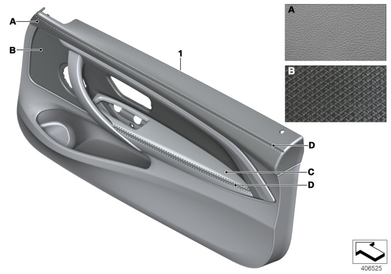 Genuine BMW 51417989830 F33 F32 Door Panel, Leather, Front Right INDIVIDUAL (Inc. 430dX, 418d & 425d) | ML Performance UK Car Parts