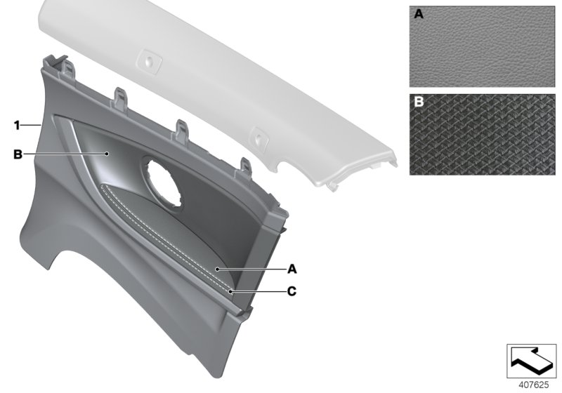 Genuine BMW 51437989842 F33 Lateral Trim Panel Leather Rear Right INDIVIDUAL (Inc. 440i, 420i & 435dX) | ML Performance UK Car Parts