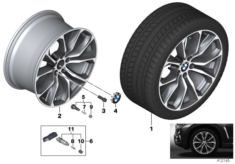 Genuine BMW 36116858878 F16 Light Alloy Rim 10JX20 ET:40 (Inc. X6 35i, X6 50iX & X6 30dX) | ML Performance UK Car Parts