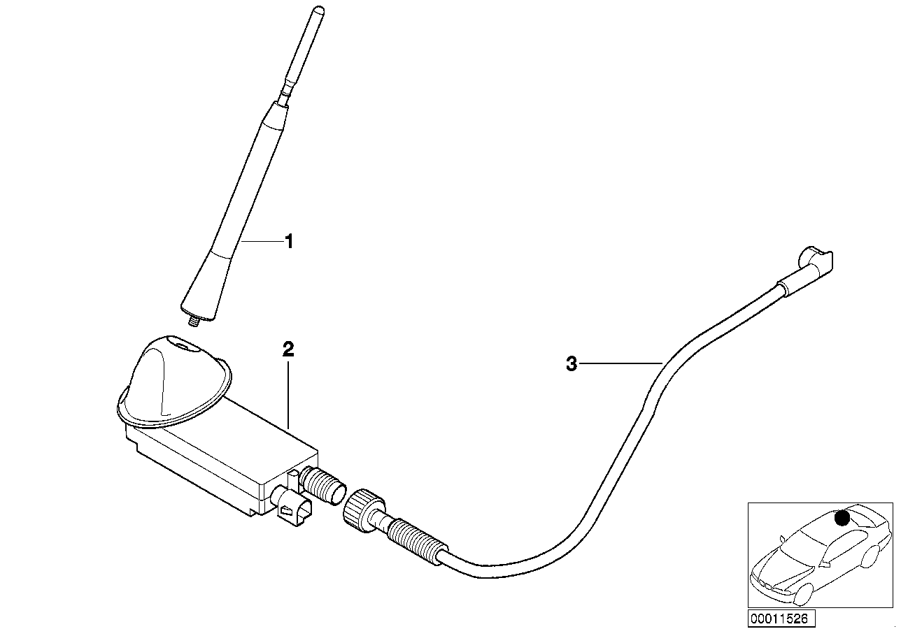 Genuine BMW 61118384066 E36 Antenna Cable 4500mm (Inc. Z3) | ML Performance UK Car Parts