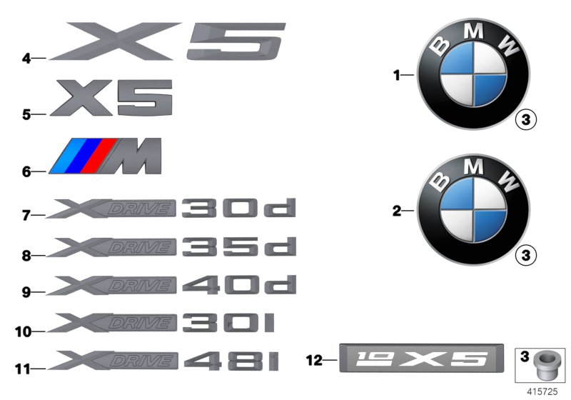 Genuine BMW 51147362481 E70 Label X DRIVE 48I (Inc. X5 4.8i) | ML Performance UK Car Parts