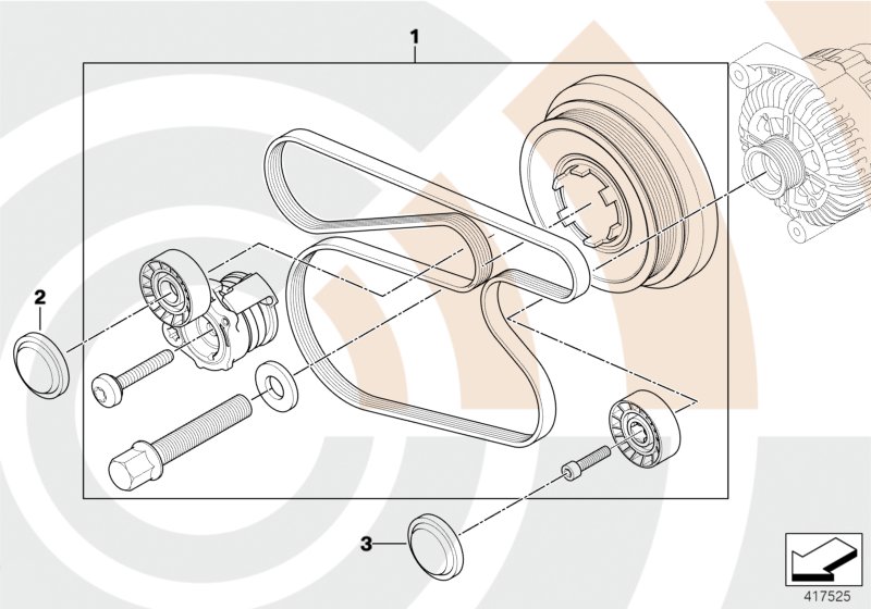 Bmw e90 serpentine outlet belt diagram