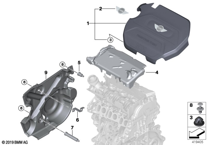 Genuine BMW 11148511375 F56 Cover, Acoustic (Inc. Cooper D & One D) | ML Performance UK Car Parts