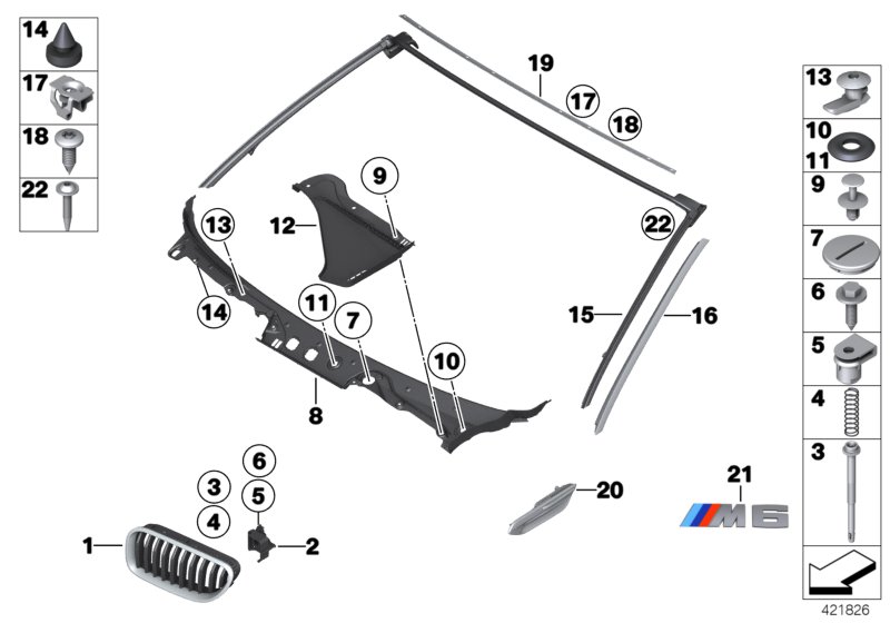 Genuine BMW 51138050520 Trim Grill/Aux. Turn Signal, Front Right M (Inc. M6) | ML Performance UK Car Parts