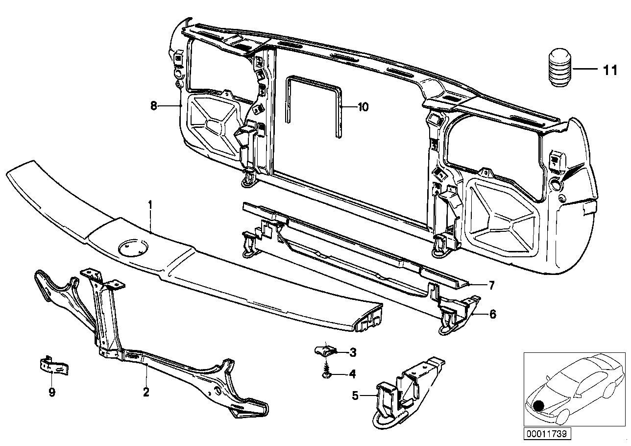 Genuine BMW 41331902302 E23 Front Panel (Inc. 732i, 728i & 728iS) | ML Performance UK Car Parts