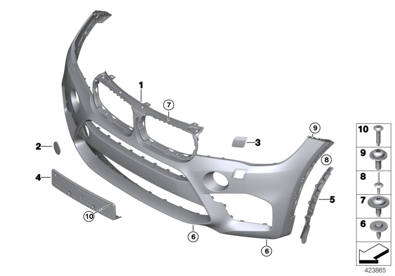 Genuine BMW 51118066732 Trim Cover, Bumper, Primed, Front US (Inc. X5 M) | ML Performance UK Car Parts