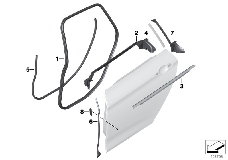 Genuine BMW 51767289930 F34 Weatherstripping, Door, Rear (Inc. 330d, 325d & 340i) | ML Performance UK Car Parts