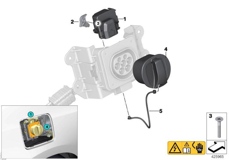 Genuine BMW 61139334722 I15 Cover For Charge Socket (Inc. i3 60Ah Rex, i3s 120Ah & i8) | ML Performance UK Car Parts