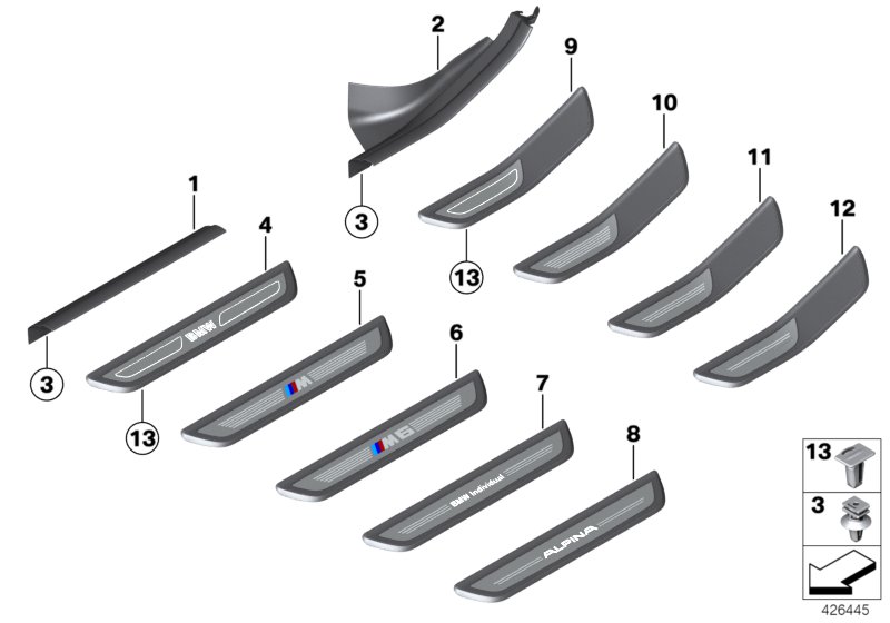 Genuine BMW 51477289876 Cover Molding, Sill, Inner Front Right ELFENBEINWEISS (Inc. 650iX, 640d & 650iX 4.0) | ML Performance UK Car Parts