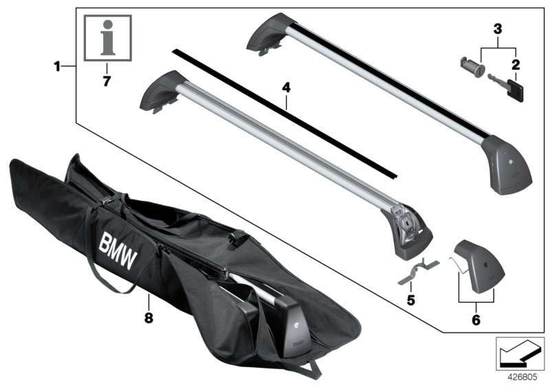 Genuine BMW 82710442704 F02 F01 F04 Roof Rack F01/02/04 (Inc. 730d, 740Li & ALPINA B7X) | ML Performance UK Car Parts