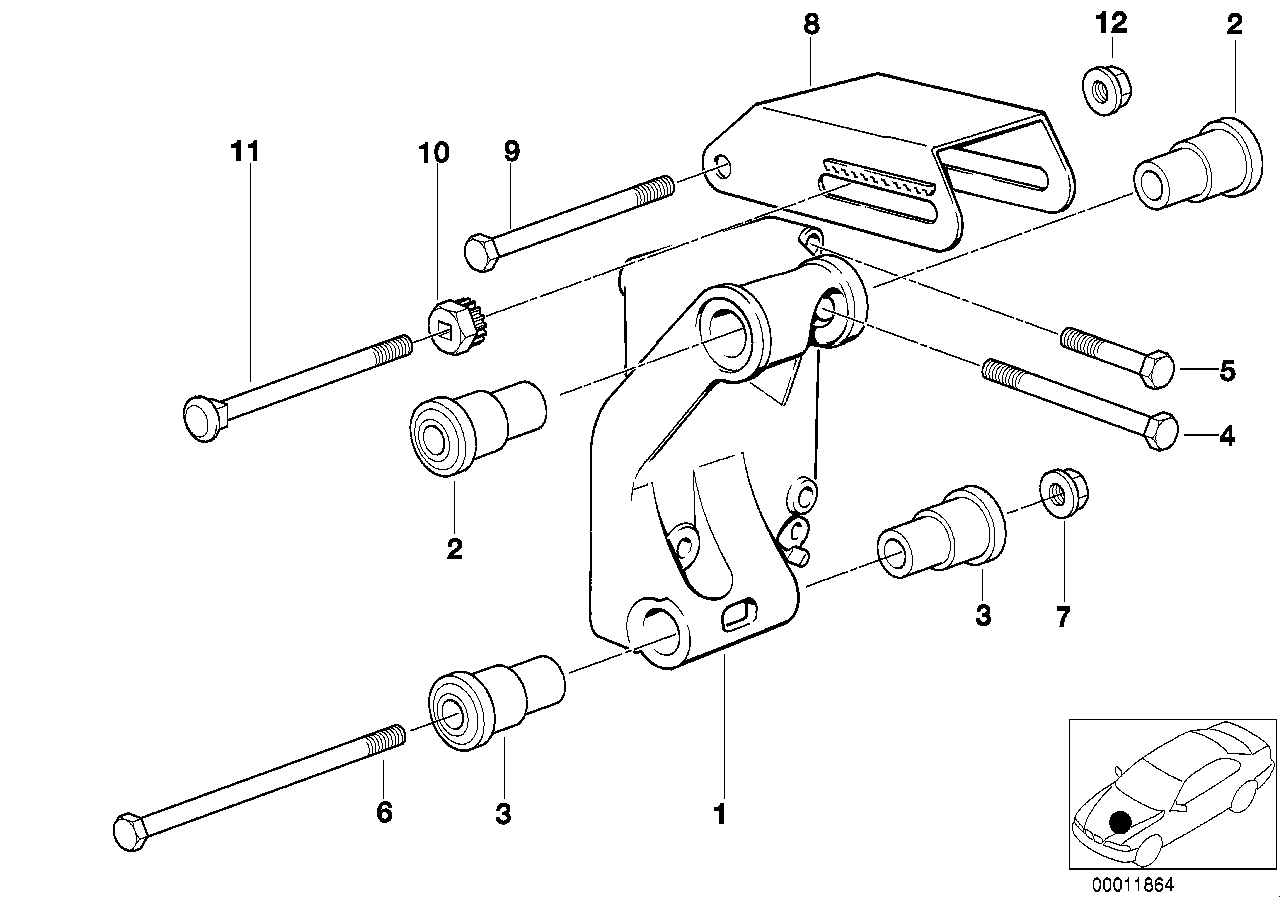 Genuine BMW 12311721866 E36 E34 Supporting Bracket (Inc. 318i, 518i & 318is) | ML Performance UK Car Parts