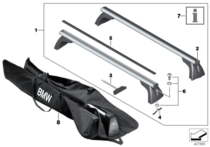 Genuine BMW 82710403104 E87 E90 Roof Rack E81/87/90 (Inc. 335xi, 116i 1.6 & 123d) | ML Performance UK Car Parts