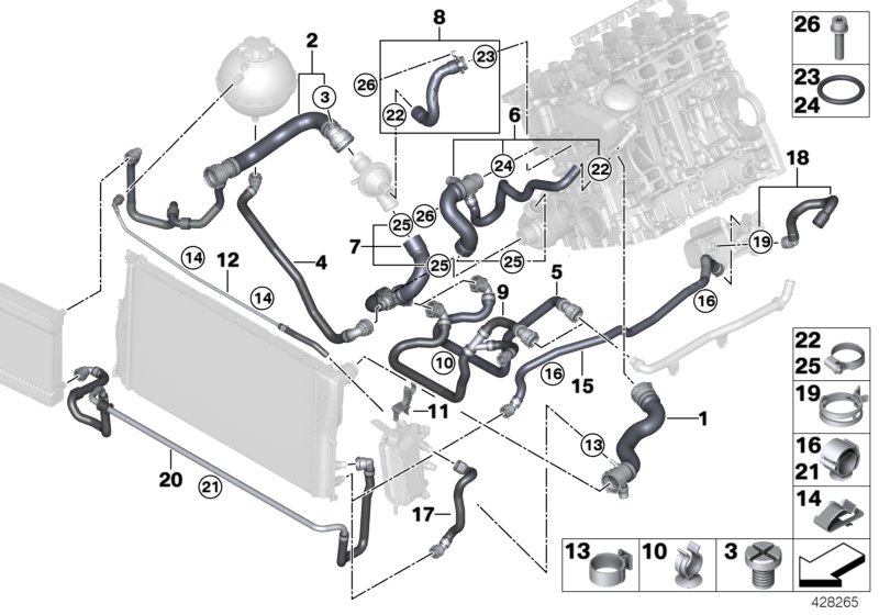 Genuine BMW 17127640916 F11 F10 F07 Coolant Hose (Inc. 528i, 520i & 528iX) | ML Performance UK Car Parts