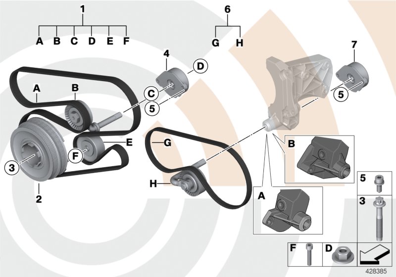 Genuine BMW 11282339154 E38 E46 E53 Set, Drive Belt, A/C Compressor VALUE LINE (Inc. X5 3.0d, 525d & 730d) | ML Performance UK Car Parts