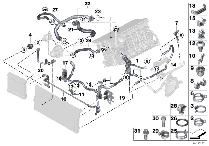 Genuine BMW 17127630745 F02 F01 F10 Coolant Hose (Inc. Hybrid 7L, Hybrid 5 & Hybrid 7) | ML Performance UK Car Parts