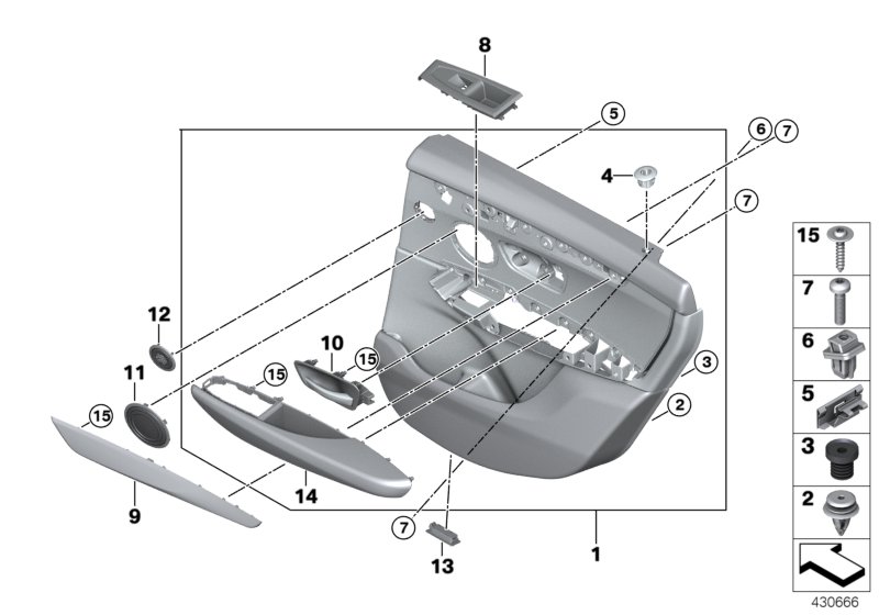 Genuine BMW 51427405007 Door Trim Panel, Rear, Left CANBERRABEIGE (Inc. 220d, 218dX & 216i) | ML Performance UK Car Parts