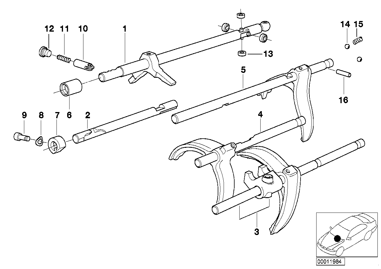 Genuine BMW 23311228270 E24 E28 E34 Shifting Rod 5St And Reverse Gear (Inc. M5 3.6, M5 & M635CSi) | ML Performance UK Car Parts