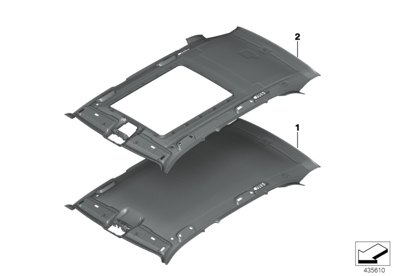 Genuine BMW 51447988498 F15 Molded Headliner, Alcantara SCOTCH DUNKEL (Inc. X5) | ML Performance UK Car Parts