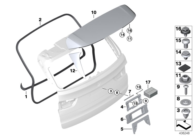 Genuine BMW 51627304605 Tail Fin, Left SCHWARZ (Inc. X5 35i, X5 35iX & X5 28iX) | ML Performance UK Car Parts