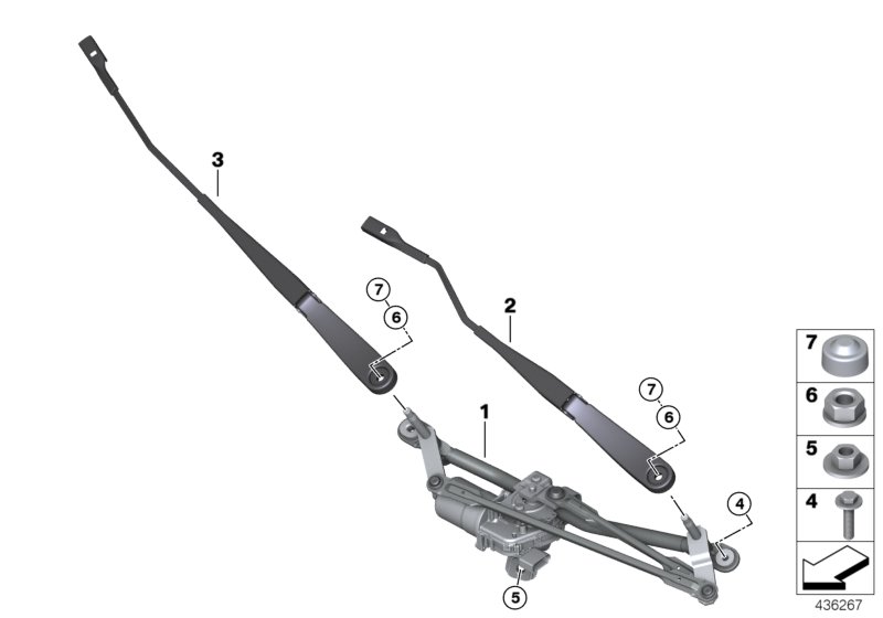 Genuine BMW 61617429703 F39 Wiper Arm, Driver's Side (Inc. X2 20iX, X2 18dX & X2 18i) | ML Performance UK Car Parts