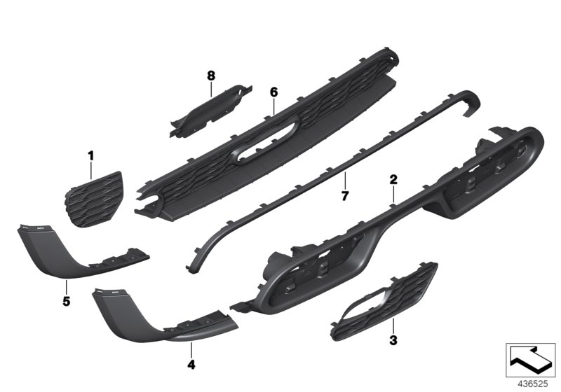 Genuine BMW 51127380987 F56 F55 Grill, Bumper, Rear Left JCW / PDC (Inc. One D, One First & Cooper SD) | ML Performance UK Car Parts