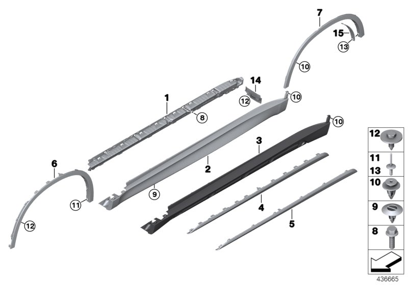 Genuine BMW 51777378588 F15 Trim Strip, Rocker Panel, Primed Right PURE EXCELLENCE (Inc. X5) | ML Performance UK Car Parts