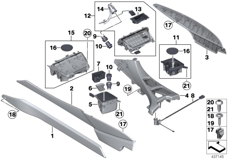 Genuine BMW 51169238171 Trim Panel, Center Console, Front Left SCHWARZ (Inc. 650i, 650iX & 640dX) | ML Performance UK Car Parts