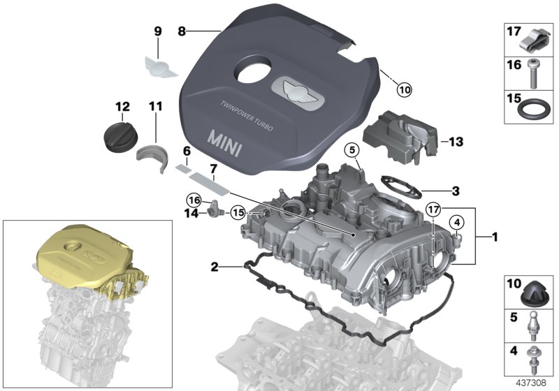 Genuine BMW 11127611276 F56 F55 Cylinder Head Cover (Inc. One & One First) | ML Performance UK Car Parts