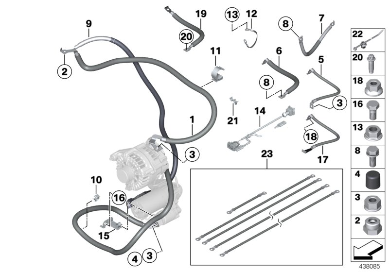 Genuine BMW 12427804110 F01 F11 F10 Ground Cable L= 315mm (Inc. 525dX, 730Ld & 740d) | ML Performance UK Car Parts