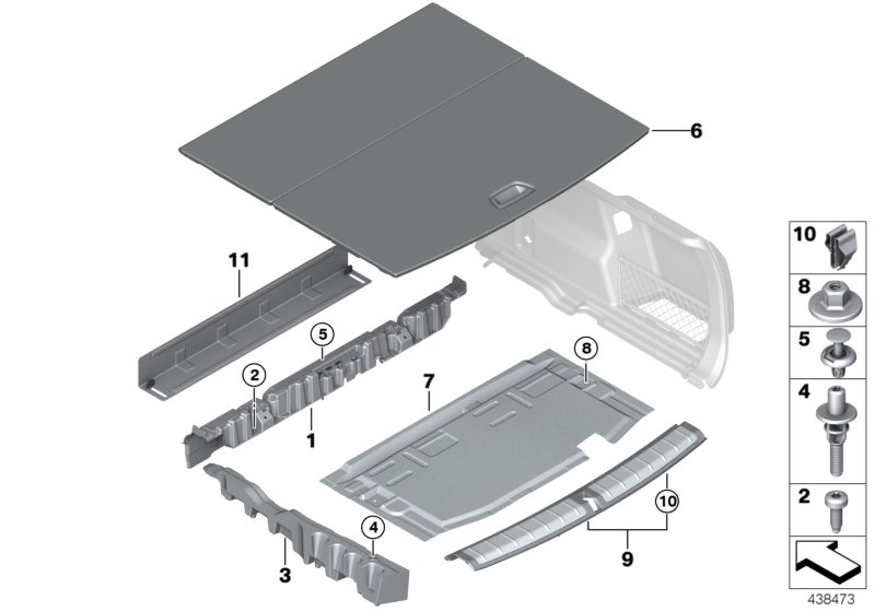 Genuine BMW 51477425356 F48 Pad, Trunk Floor, Right (Inc. X1 28iX, X1 20i & X1 25dX) | ML Performance UK Car Parts