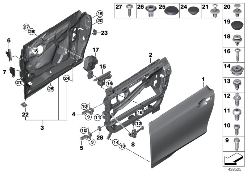 Genuine BMW 51007427333 Door Front Left (Inc. i3s 94Ah Rex, i3 60Ah Rex & i3s 120Ah Rex) | ML Performance UK Car Parts