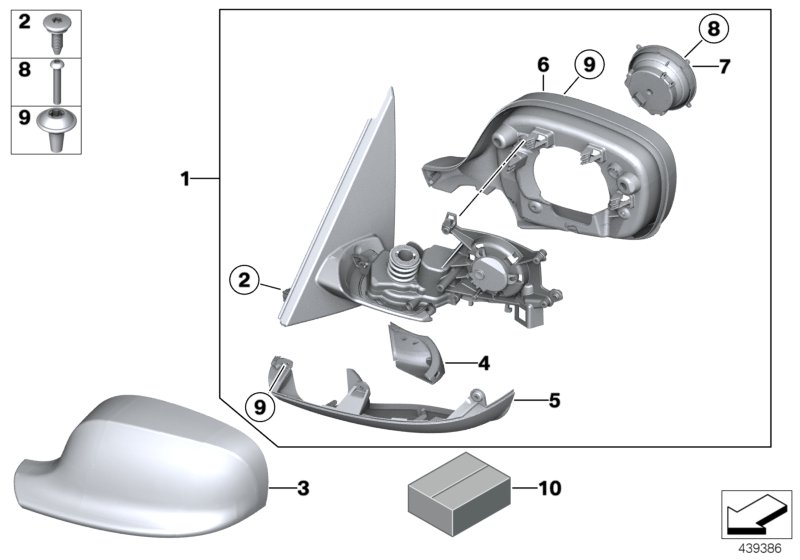 Genuine BMW 51167264117 F25 Exterior Mirror, No Lens, Heated, Left SHADOW-LINE (Inc. X3) | ML Performance UK Car Parts