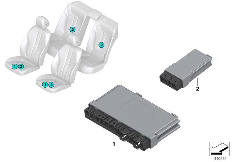 Genuine BMW 61359483828 RR31 G02 G07 Seat Module (Inc. X5 40i, X4 30iX & 620dX) | ML Performance UK Car Parts