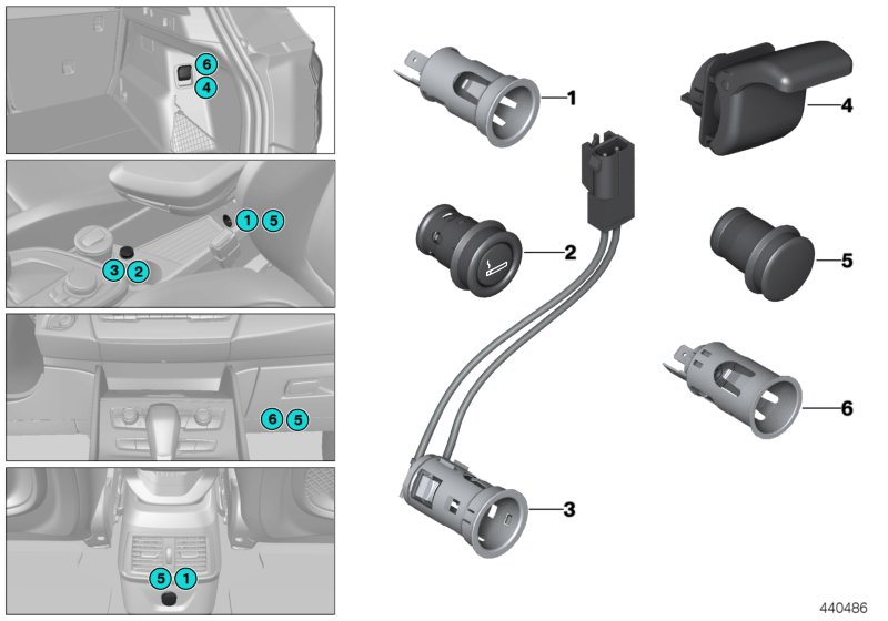 Genuine BMW 61349302234 F46 Cigarette Lighter Socket 2 POL. (Inc. 225xe) | ML Performance UK Car Parts