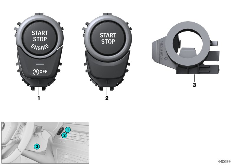 Genuine BMW 61316842093 G01 Starter/Stop Switch (Inc. X3 30eX) | ML Performance UK Car Parts