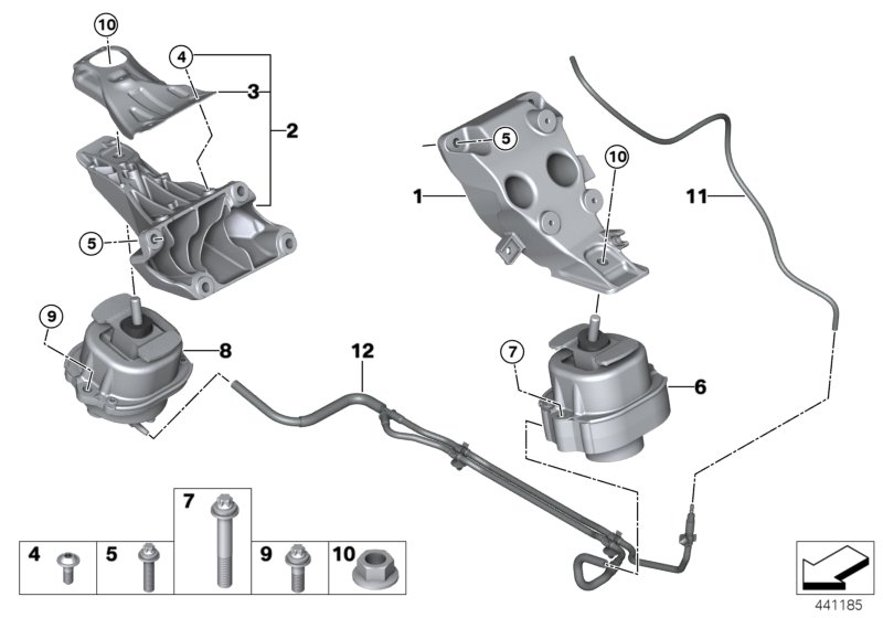 Genuine BMW 22116856182 F15 F16 Engine Supporting Bracket, Right (Inc. X6 28iX, X5 28iX & X5 40eX) | ML Performance UK Car Parts