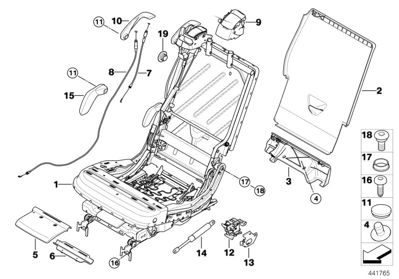 Genuine BMW 52207247437 E70 Trim Backrest, Right TABAK (Inc. X5 50iX, X5 35iX & X5 3.0si) | ML Performance UK Car Parts