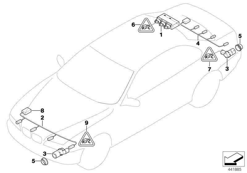 Genuine BMW 66207970546 E60 E83 E61 Ultrasonic Sensor, Moonstone WS37 (Inc. 528i, 525i & 525xi) | ML Performance UK Car Parts