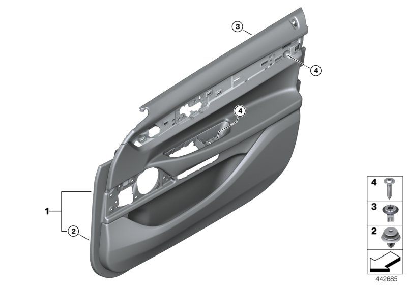 Genuine BMW 51417448476 G12 G11 Door Panel, Leather, Front Right SCHWARZ (Inc. 750Li, 740eX & 750i) | ML Performance UK Car Parts