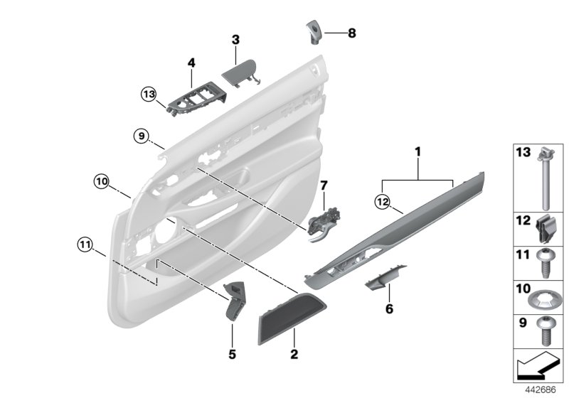 Genuine BMW 51418077764 G11 Trim, Door, Piano Varnish, Front Right BLACK (Inc. 730Ld, 750Li & 745e) | ML Performance UK Car Parts