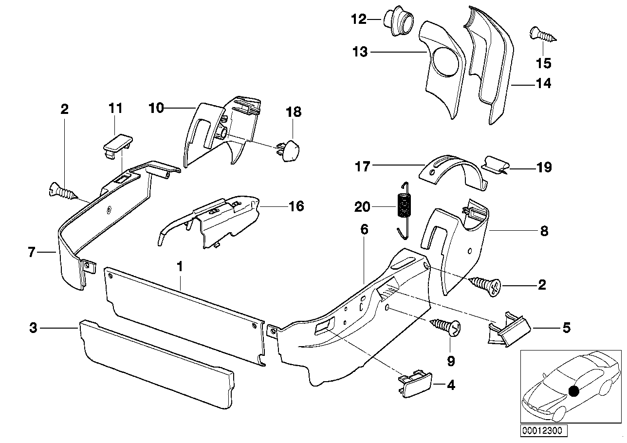 Genuine BMW 52108118509 E31 Covering Inner Left SILBERGR.DUNKEL (Inc. 840i, 850CSi & 850Ci) | ML Performance UK Car Parts