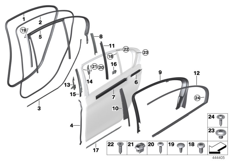 Genuine BMW 51357364354 Strip For Door, Bottom Right (Inc. 750i, 740iX & 725Ld) | ML Performance UK Car Parts