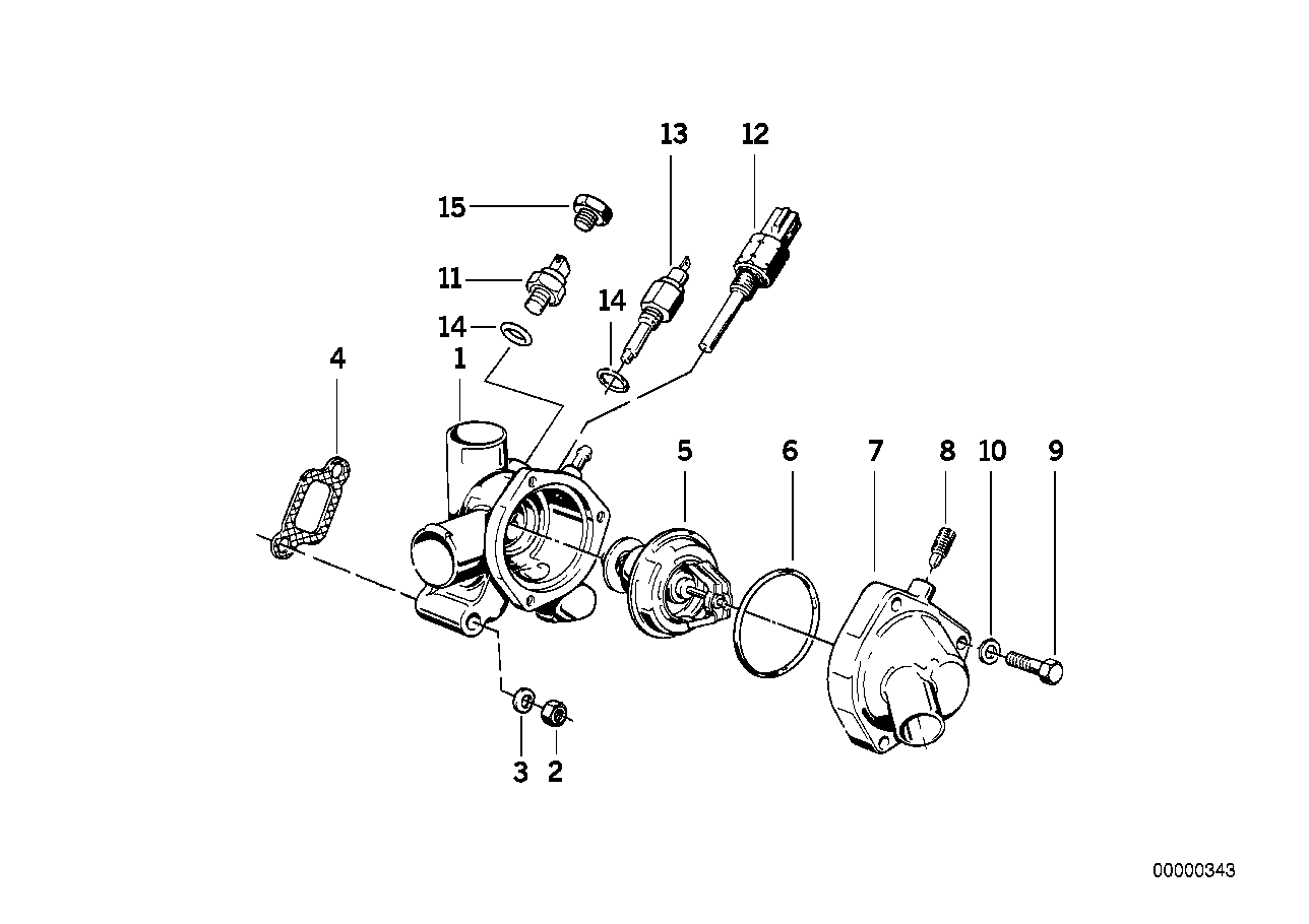 Genuine BMW 11531710953 E28 E12 Thermostat 80CEL (Inc. 728i, 3.0SBav & 3.0CSL) | ML Performance UK Car Parts