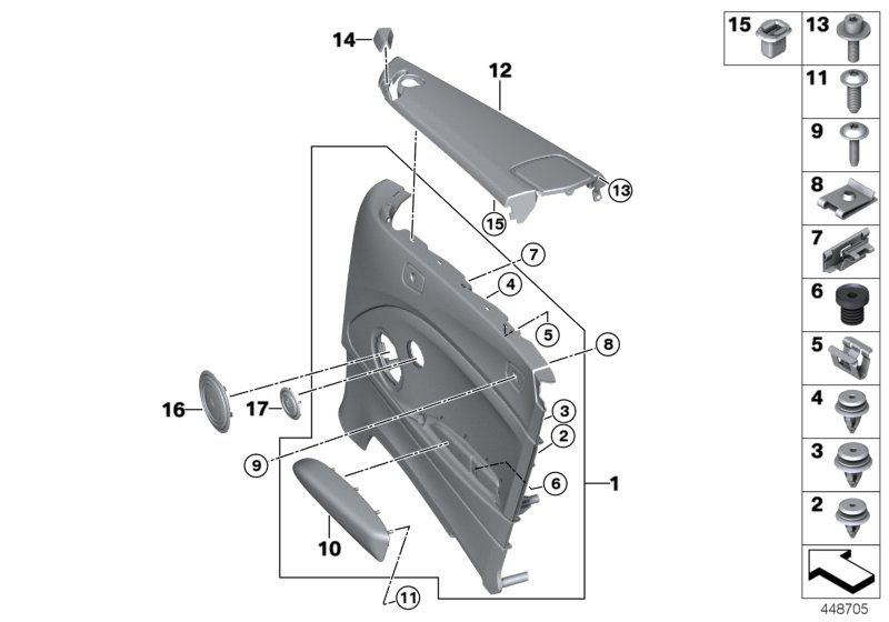 Genuine BMW 51437311494 Side Trim Cover, Leather, Right SCHWARZ (Inc. 220i, 230iX & 230i) | ML Performance UK Car Parts