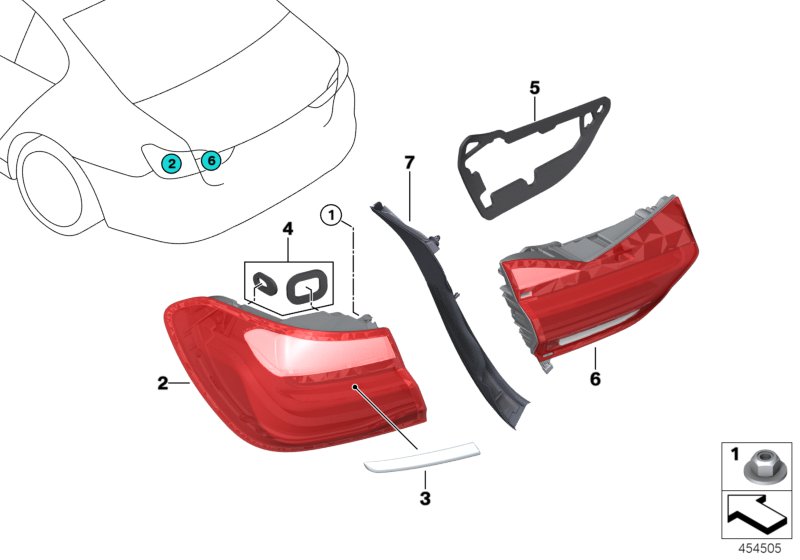 Genuine BMW 63217342965 G11 G12 Rear Light In The Side Panel, Left (Inc. 750i, 750iX & M760iX) | ML Performance UK Car Parts