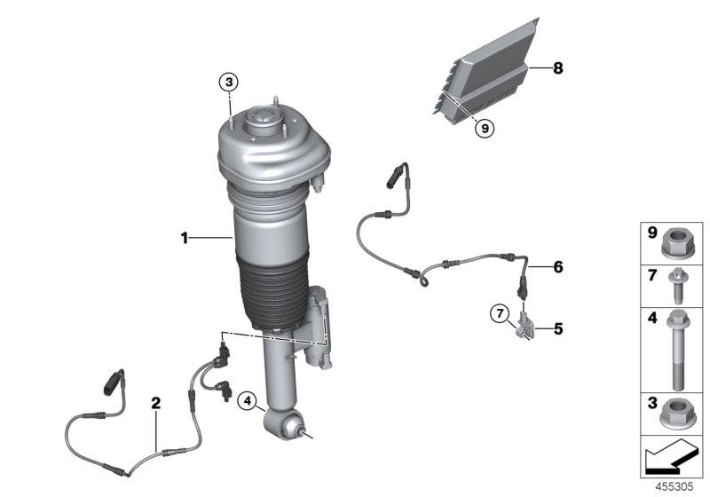 Genuine BMW 37107915958 Rp Air Suspension Strut Rear Right (Inc. M760iX & M760LiX) | ML Performance UK Car Parts