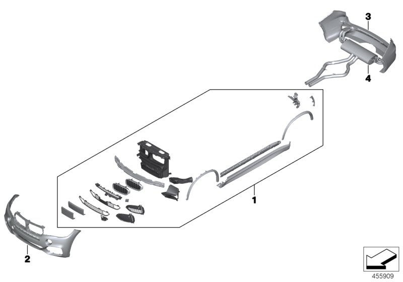 Genuine BMW 51952356907 F15 Retrofit Kit M Aerodynamics Base Package GRUNDIERT (Inc. X5) | ML Performance UK Car Parts