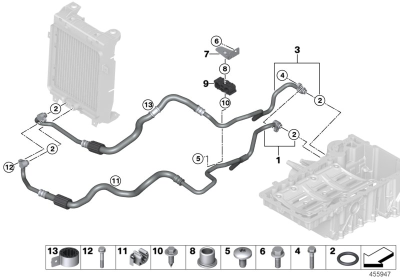 Genuine BMW 17227627753 F16 Engine Oil Cooler Pipe, Return (Inc. X6) | ML Performance UK Car Parts